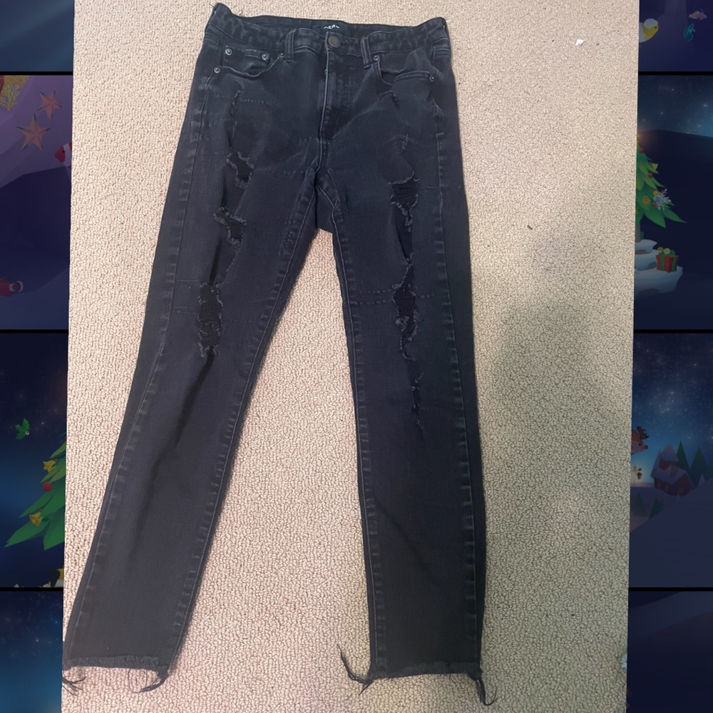 Aeropostale high rise black ripped jeans